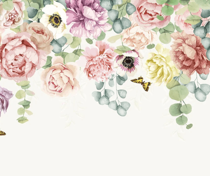 Papel pintado jardín de flores