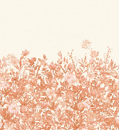 Papier peint fleurs au pinceau terracotta, XXL, tendance