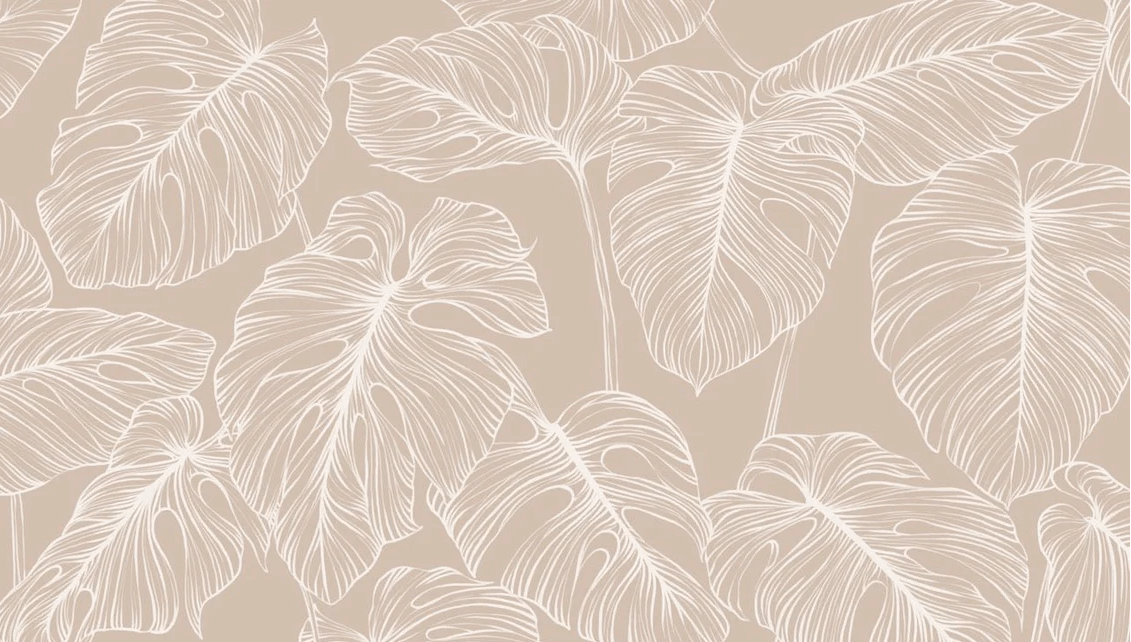 Papel pintado Monstera hoja de arena