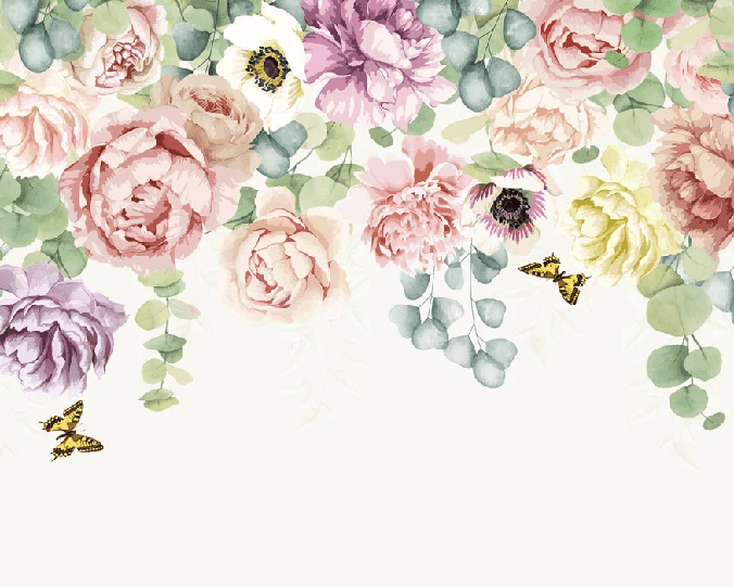 Papel pintado jardín de flores