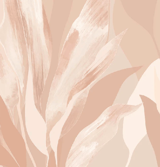 Papel pintado con motivos florales nude