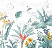 Papel pintado para baño Végétal & Bird