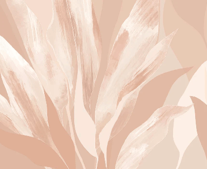 Papel pintado con motivos florales nude