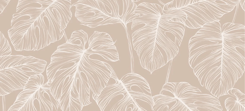 Papel pintado hoja monstera arena