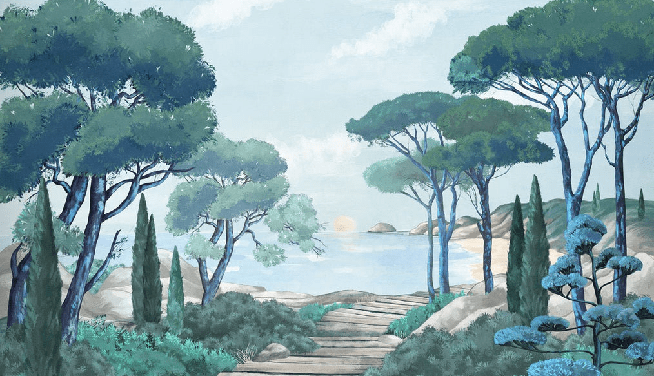 Papel pintado «Paseo por las calas»