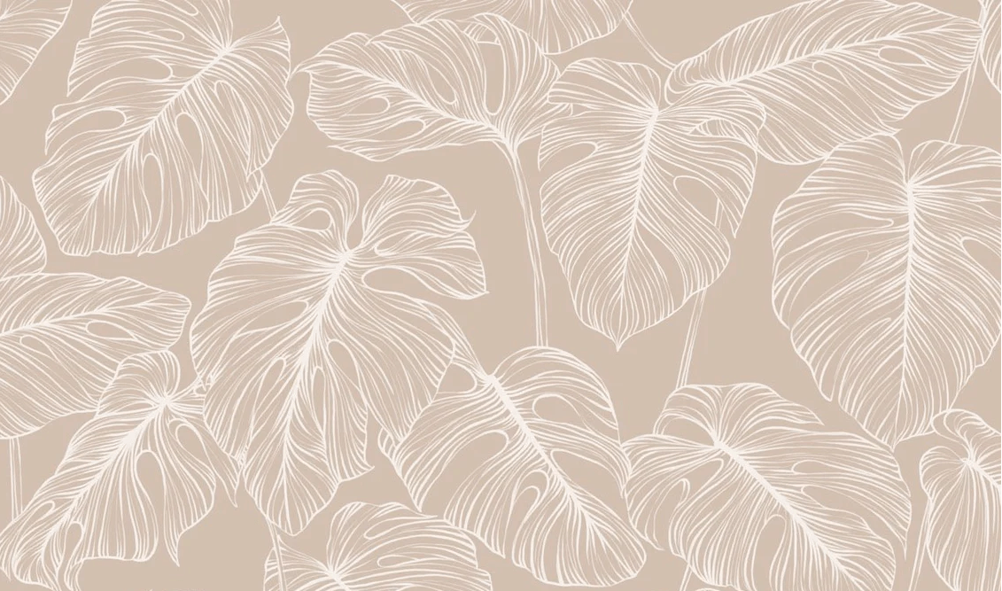Papel pintado hoja monstera arena