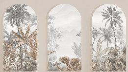 Papel pintado Arches tropicales sepia