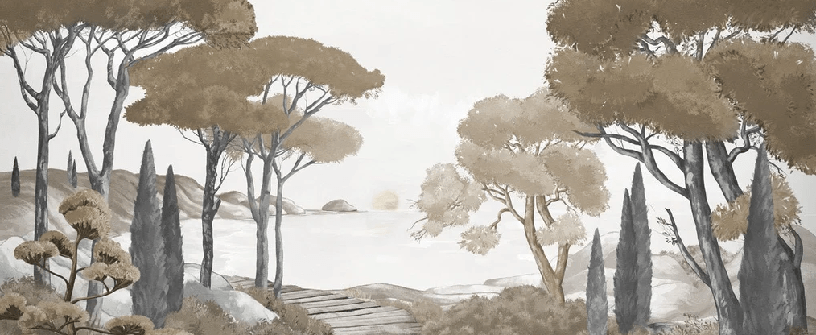 Papel pintado paseo por las calas marrón