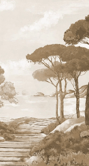 Papier peint balade dans les calanques monochrome