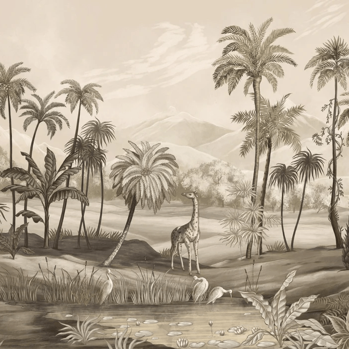 Papel pintado jungla Zaphira sepia