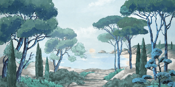 Papier peint balade dans les calanques - Muralconcept