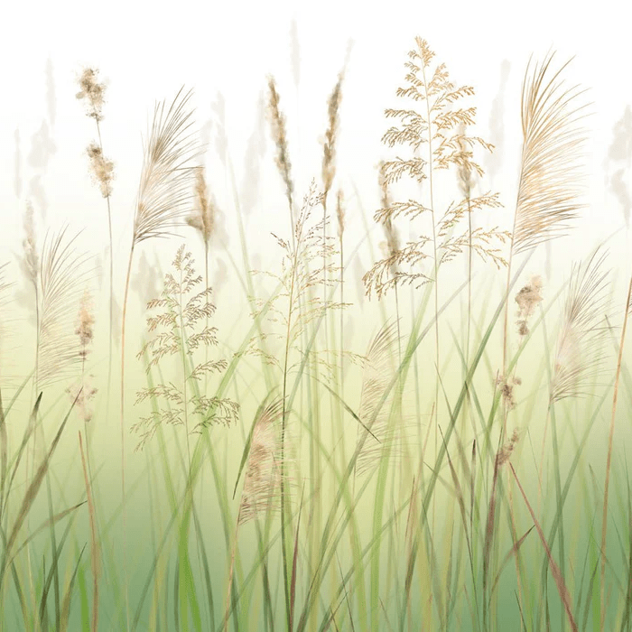 Papel pintado con flores de campos de trigo degradado