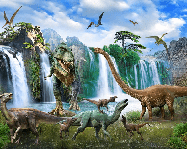 Papier peint Dinosaures 3D, XXL, tendance