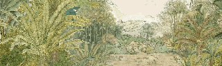 Papel pintado exótico paraíso verde