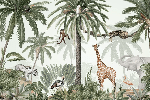Papel pintado infantil selva tranquila
