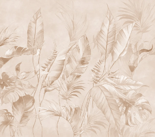 Papier peint élégante jungle poudrée, XXL, tendance