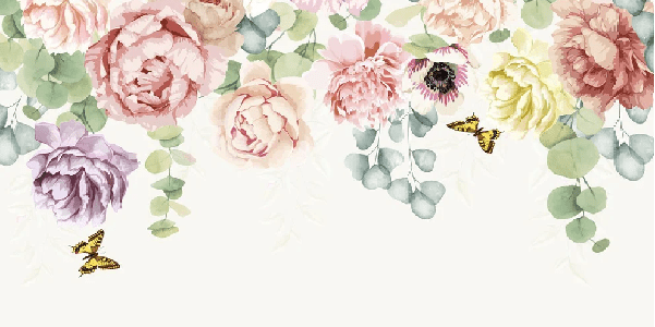 Papel pintado jardín de flores