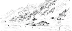 Papel pintado Clusaz esquí de fondo montaña Confins