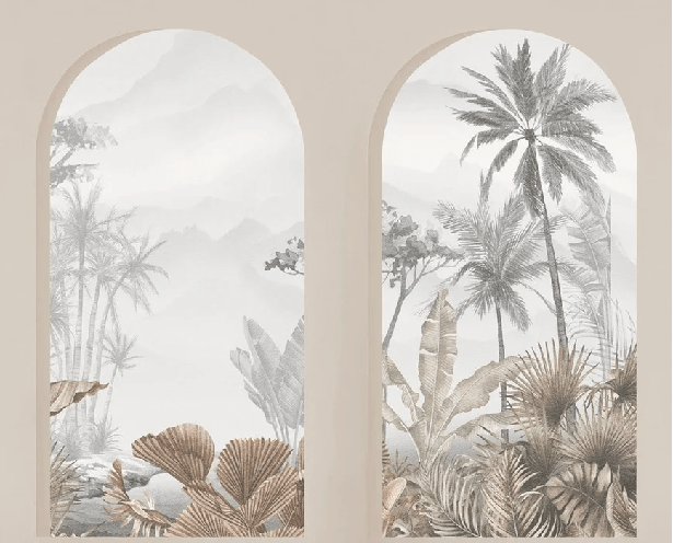 Papel pintado Arches tropicales sepia
