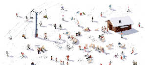 Fondo de pantalla panorámico «Après ski»