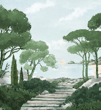 Papel pintado paseo por las calas verdes