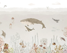 Papel pintado para bebés con ballenas