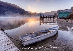 Papel pintado «La pequeña barca al final del lago»