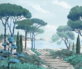 Papel pintado «Paseo por las calas»