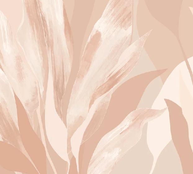 Papel pintado con motivos florales nude