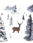Papel pintado infantil con animales en la nieve