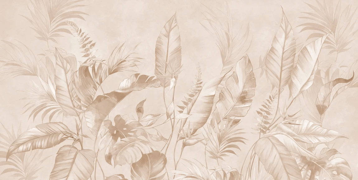 Papier peint élégante jungle poudrée, XXL, tendance