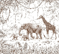 Papel pintado Dschungel Kind monocromo