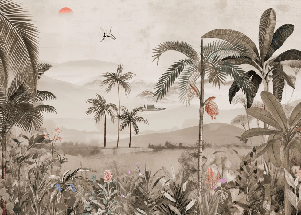 Papel pintado El arte de la selva pintado