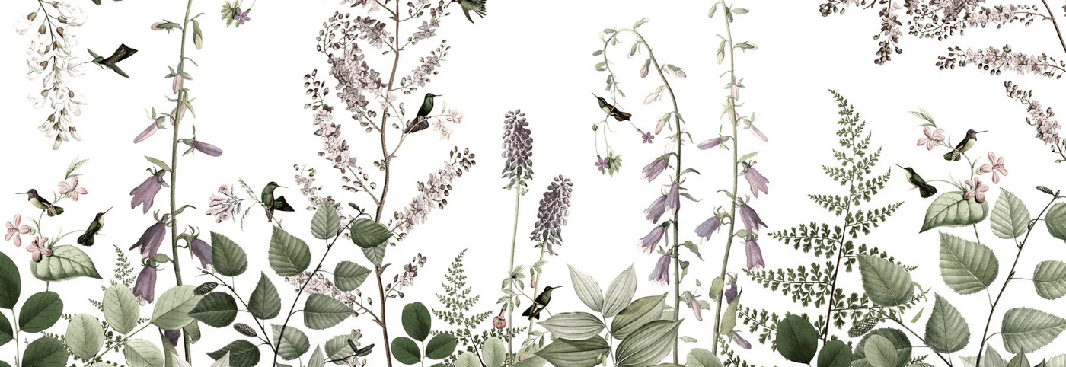 Papel pintado para niñas en tonos malva suave