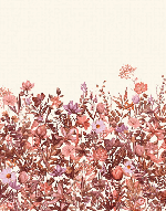 Papier peint fleurs au pinceau, XXL, tendance