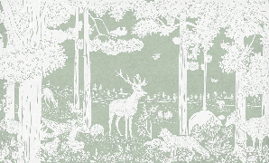 Fondo de pantalla con animales del bosque verde