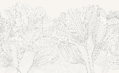 Papel pintado panorámico gris y blanco con motivos florales