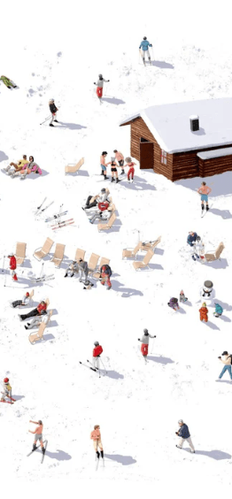 Papel pintado panorámico para el après ski
