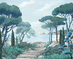 Papel pintado «Paseo por las calas»