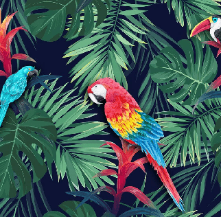 Papel pintado Exótico Loro