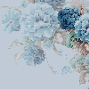 Papier peint fleurs bleues, XXL, tendance