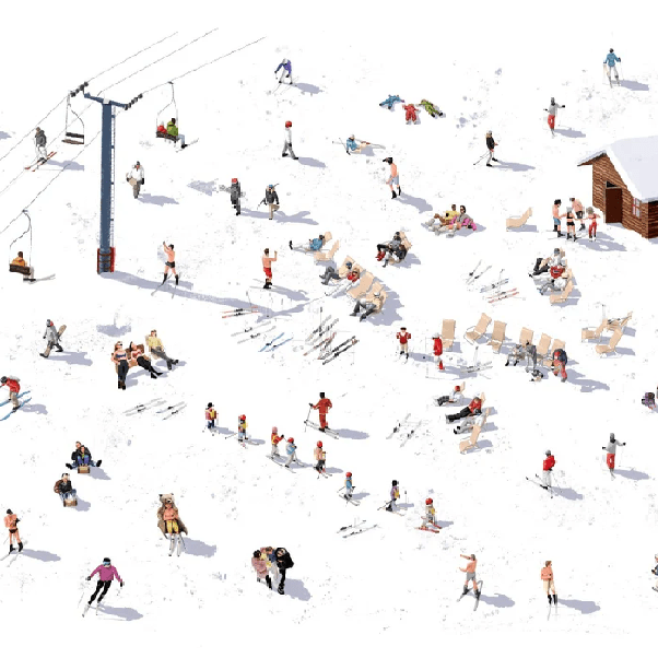 Fondo de pantalla panorámico «Après ski»