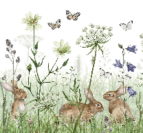 Papel pintado para habitación infantil con conejitos