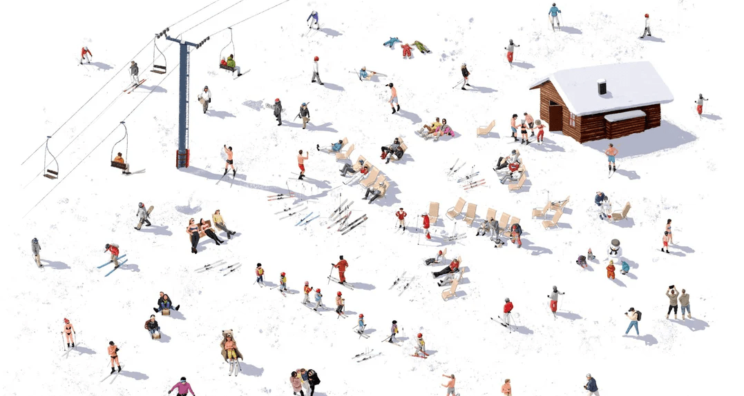 Fondo de pantalla panorámico «Après ski»