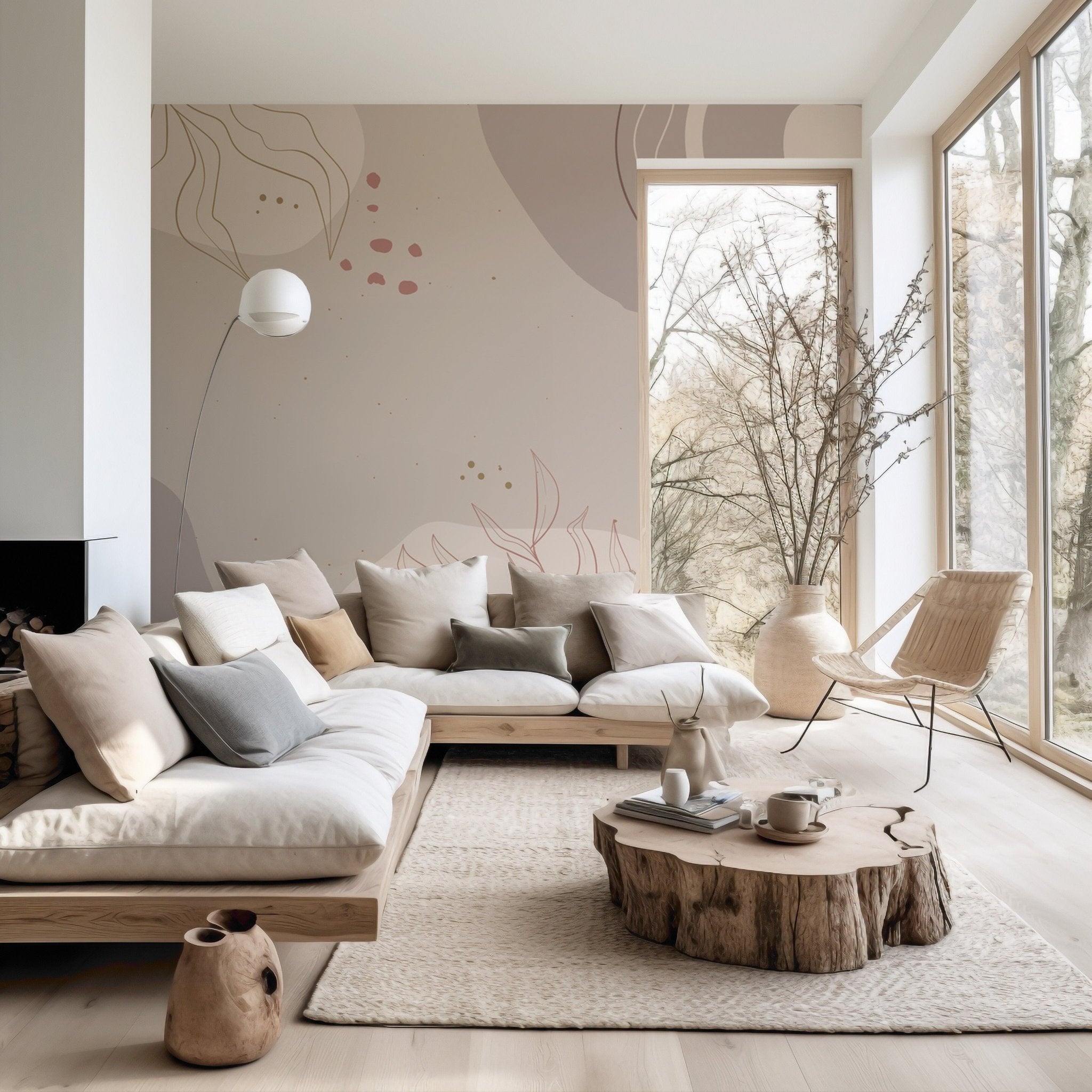 Papier peint abstral coraux, XXL, tendance