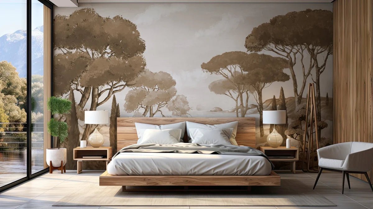 Papier peint balade dans les calanques brun, XXL, tendance