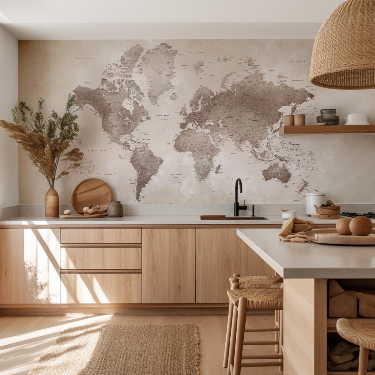 Papel pintado mapa del mundo atemporal