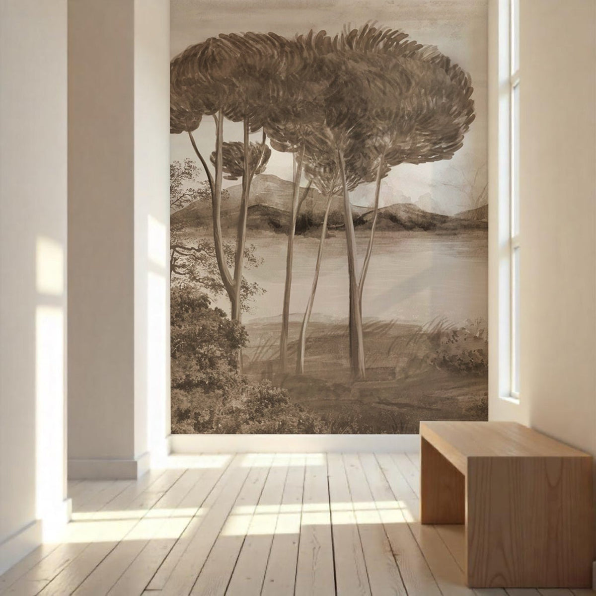 Papel pintado panorámico mediterráneo Sepia