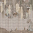 Papier peint cyprès méditerranéen abstrait, mural concept, tendance