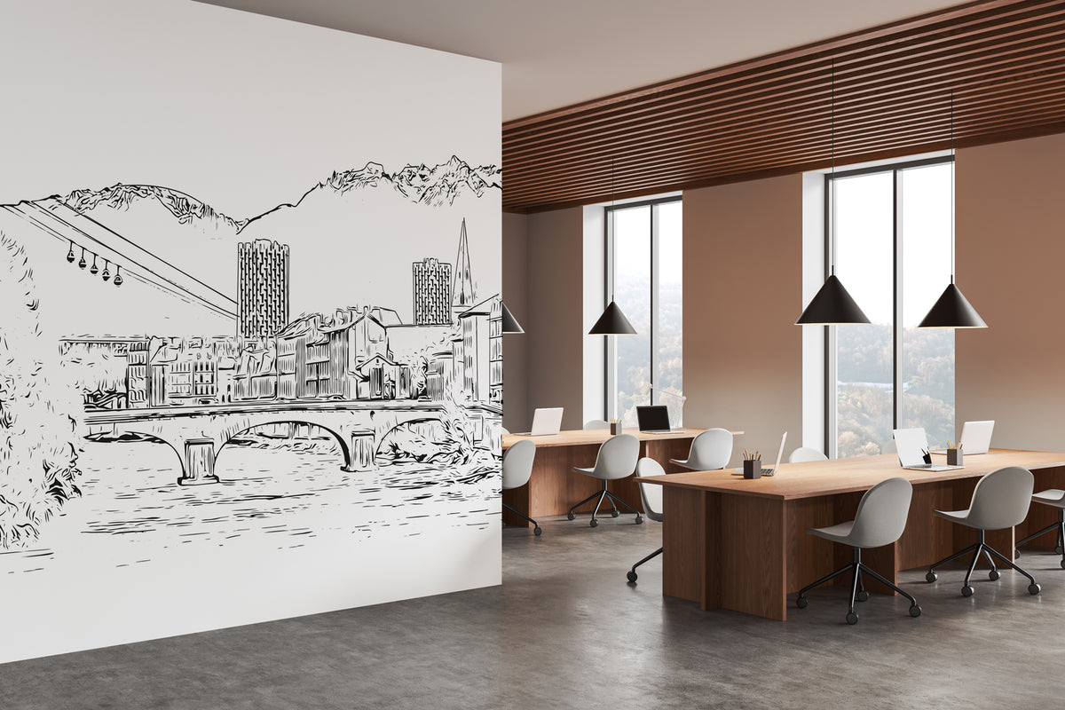Papel pintado teleférico Grenoble Belledonne
